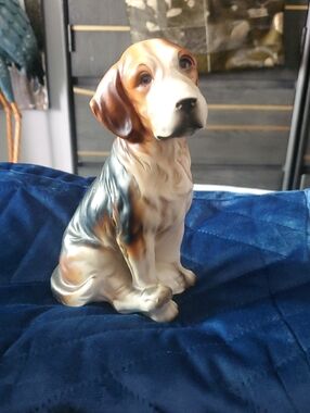 Porcelain Beagle Figurine in Brown and White - Home Accent